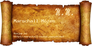 Marschall Mózes névjegykártya